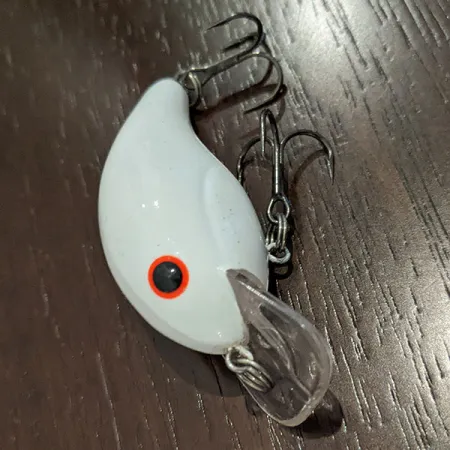 Vintage ​Bandit 100 Rackit Squarebill, 1/4oz Pearl fishing lure #16414