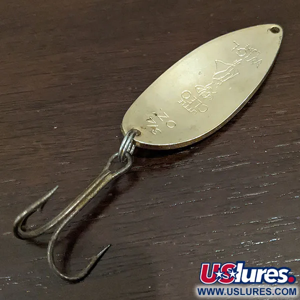 Vintage Seneca Little Cleo (HULA GIRL), 3/4oz Gold Fire Tiger fishing spoon #16415