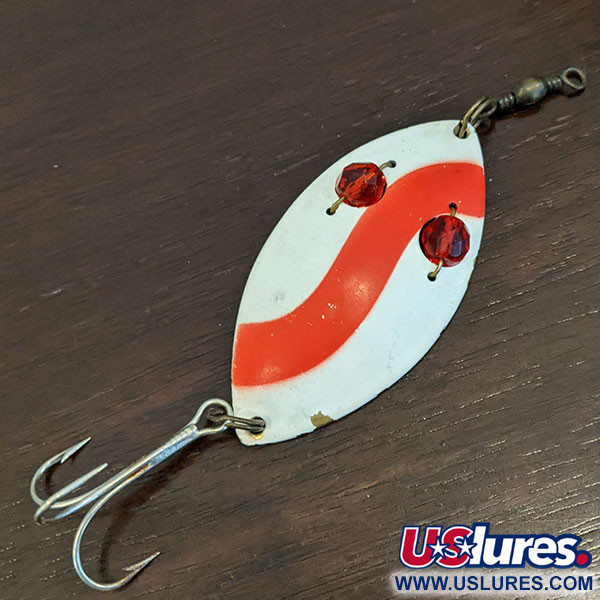 vintage Hofschneider Red Eye Wiggler NY Fishing Lures Metal Spoons Pike  Nickle D 