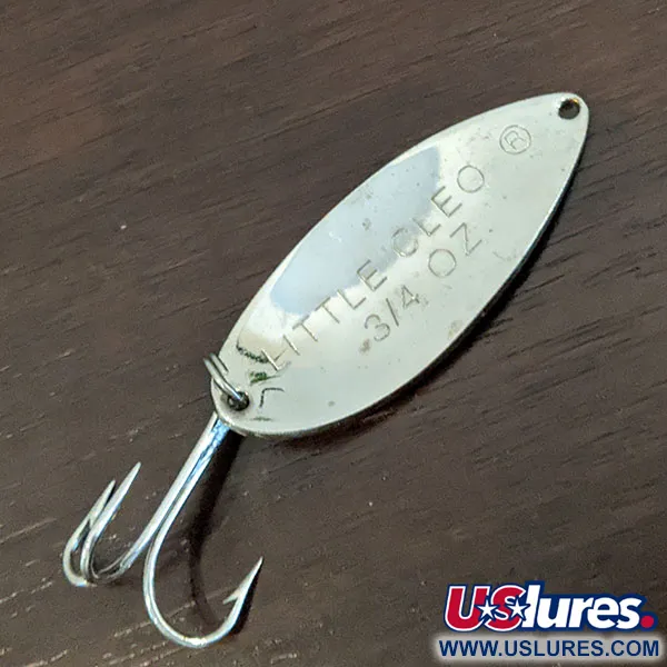 Vintage   Acme Little Cleo, 3/4oz Nickel/Green fishing spoon #16445