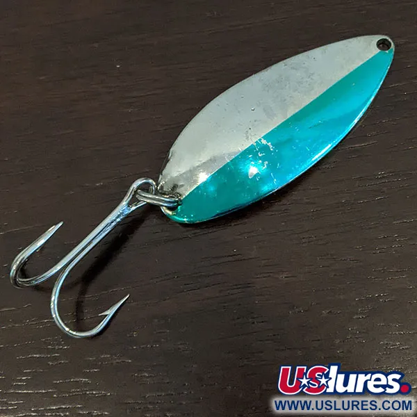 Vintage   Acme Little Cleo, 3/4oz Nickel/Green fishing spoon #16445