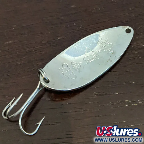 Vintage  Seneca Little Cleo (HULA GIRL), 1/2oz Nickel/Green fishing spoon #16449