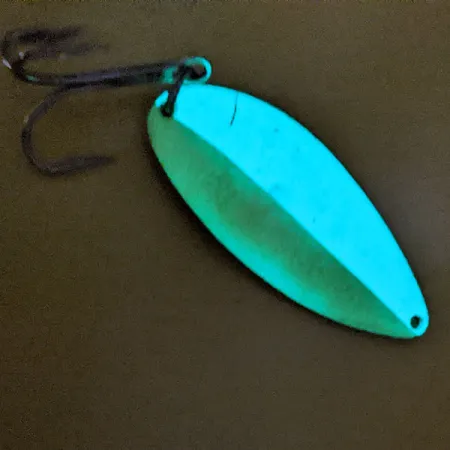 Vintage Acme Little Cleo Glow, 3/4oz Nickel / Glow - glows in the dark fishing spoon #16452