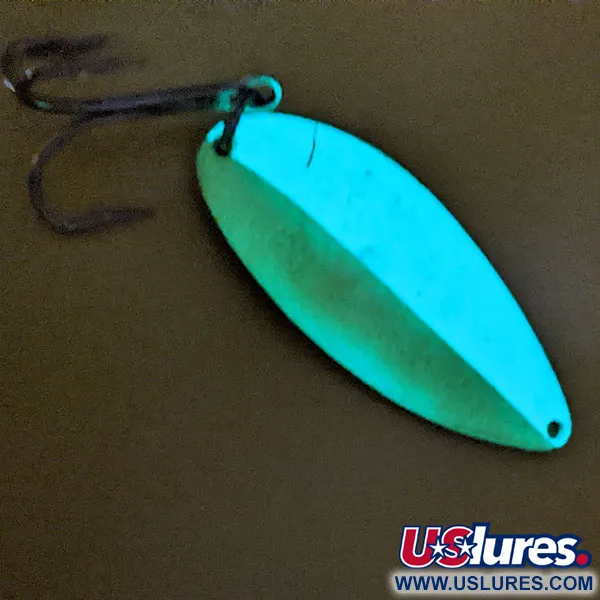 Vintage   Acme Little Cleo Glow, 3/4oz Nickel / Glow - glows in the dark fishing spoon #16452