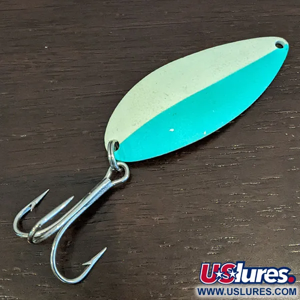 Vintage   Acme Little Cleo Glow, 3/4oz Nickel / Glow - glows in the dark fishing spoon #16452
