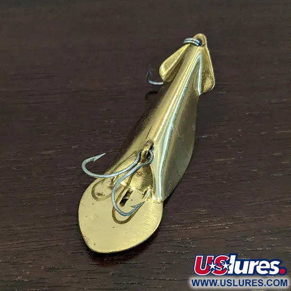 Vintage Buck Perry spoonplug, 1/3oz Gold fishing spoon #16479