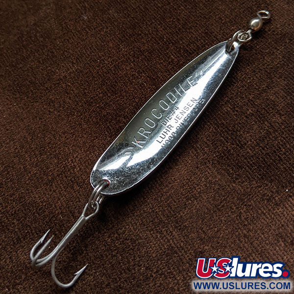 Vintage  Luhr Jensen Krocodile #4, 2/3oz Nickel/Red fishing spoon #16551