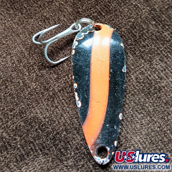 Vintage   Worth Chippewa Steel Spoon, 3/16oz Nickel/red/black fishing spoon #16554