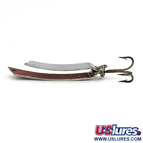 Vintage South Bend Super-Duper 506 , 1/4oz Nickel/Red fishing spoon #16561