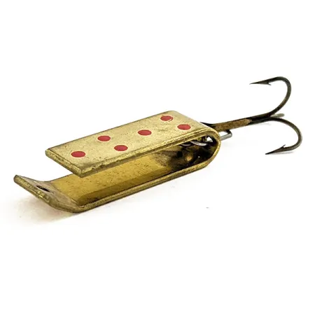 Vintage Jake's Lures Lil Jake, 1/4oz Brass/red fishing spoon #16568