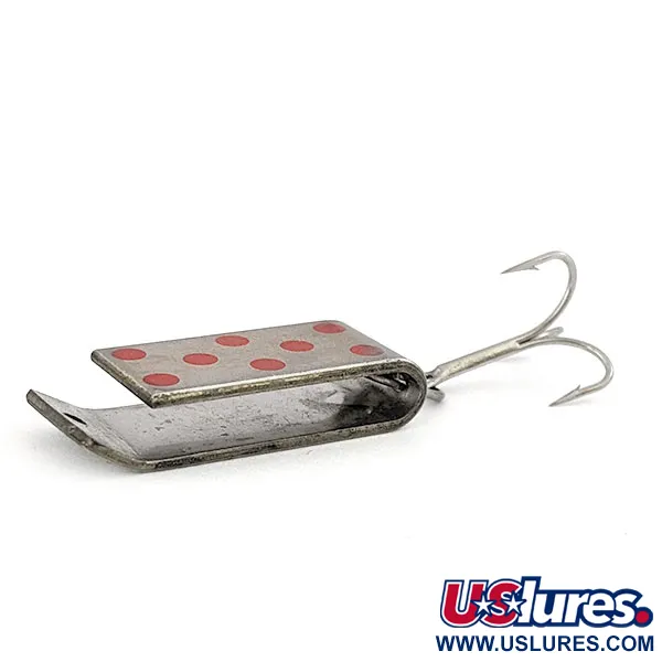 Vintage   Jake's Lures Lil Jake, 1/3oz Nickel/Red fishing spoon #16569