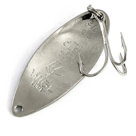 Vintage Seneca Little Cleo (Hula Girl), 3/4oz Nickel/blue fishing spoon #16603