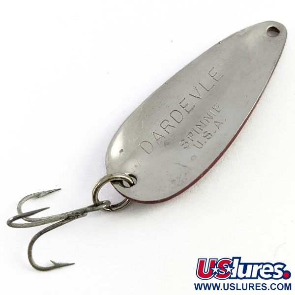 Vintage  Eppinger Dardevle Spinnie, 1/3oz Nickel/Red/White fishing spoon #16608
