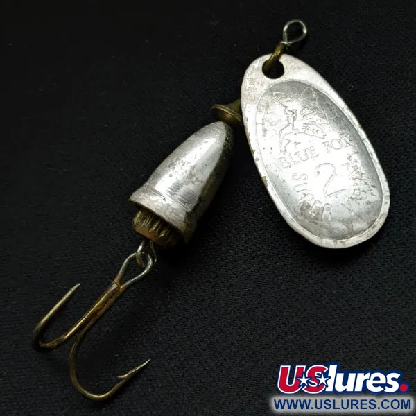 Vintage Blue Fox Super Vibrax 2, 3/16oz Silver spinning lure #16615