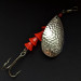 Vintage   Luhr Jensen Tee Spoon 4, 1/3oz Nickel/Red UV​ - glows in UV  light spinning lure #16629