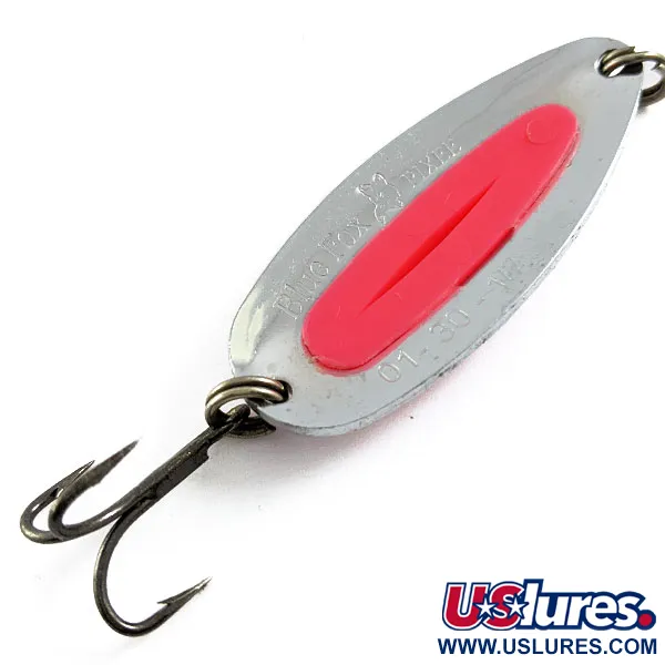 Vintage Blue Fox Pixee UV, 1/2oz Ожиданий нікель/рожевий UV - світиться в ультрафіолеті fishing spoon #16632