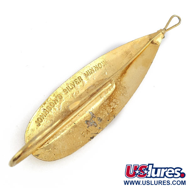 Vintage   Johnson Silver Minnow, 3/5oz Gold fishing spoon #16698