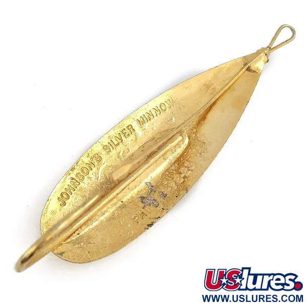 Vintage   Johnson Silver Minnow, 3/5oz Gold fishing spoon #16698