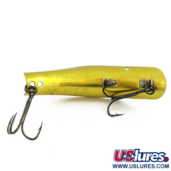 Vintage Russelure 3 , 1/4oz Gold fishing lure #16704