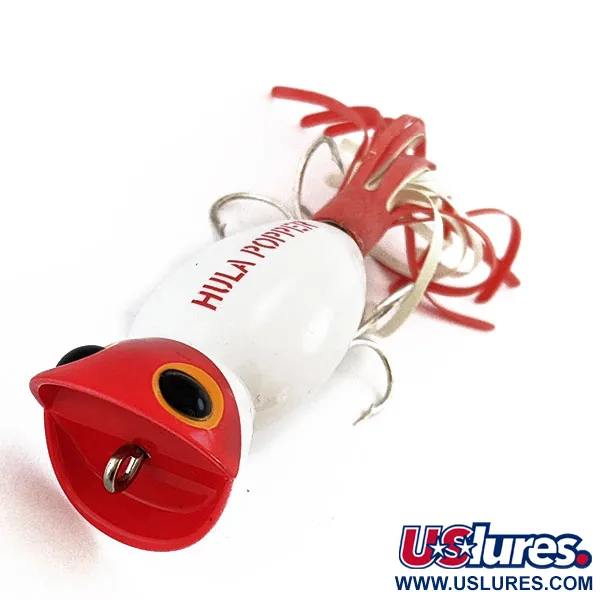   Fred Arbogast Hula Popper, 1/2oz Red/White fishing lure #16720