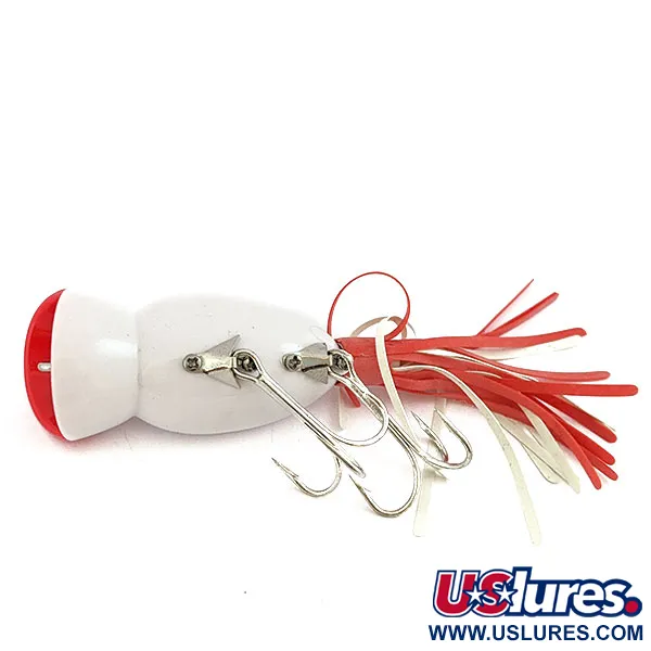   Fred Arbogast Hula Popper, 1/2oz Red/White fishing lure #16720