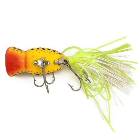 Vintage Fred Arbogast Hula Popper, 1/2oz Brown Tiger fishing lure #16721