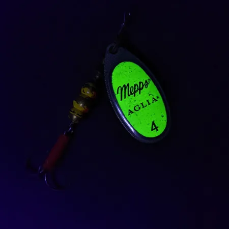 Vintage Mepps Aglia 4 UV, 1/3oz spinning lure #16737