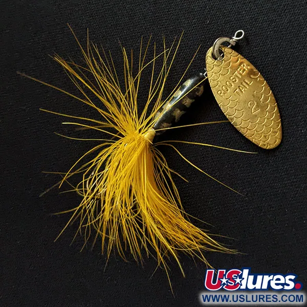 Vintage  Yakima Bait Worden’s Original Rooster Tail 2, 1/8oz Gold spinning lure #16741