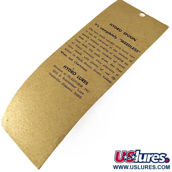  Hydro Lures Hydro Spoon, 2/5oz Green/black fishing lure #16752