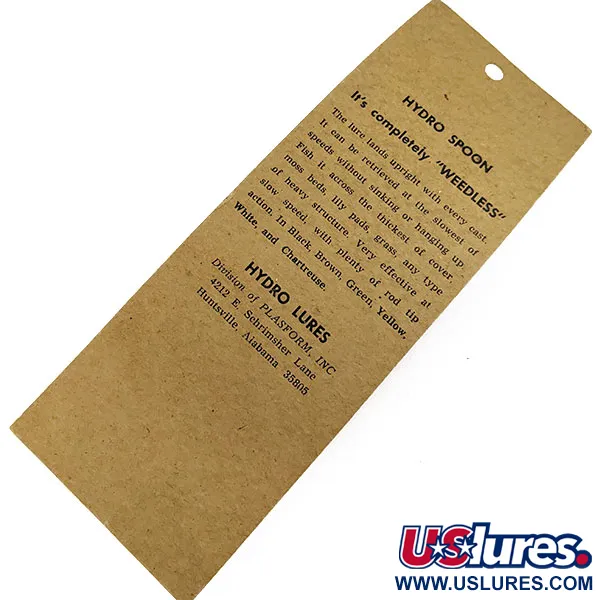  Hydro Lures Hydro Spoon, 1/2oz Green/white fishing #16753