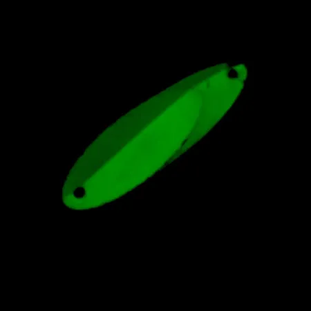 Vintage Acme Kastmaster Glow, 1/2oz Nickel/Blue/White Glow - glows in the dark fishing spoon #16774