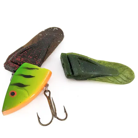 Vintage Berkley PowerBait Power Rattle UV, 2/3oz Fire Tiger fishing lure #16784