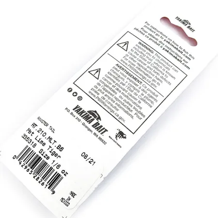 Yakima Bait Worden’s Original Rooster Tail, 3/16oz Lime Tiger spinning lure #16797