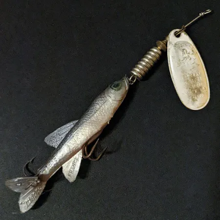 Vintage Mepps Comet 4 Mino (1960s), 2/5oz Silver spinning lure #16826