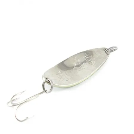 Vintage Seneca Little Cleo (Hula Girl), 1/2oz Green / Nickel fishing spoon #15782