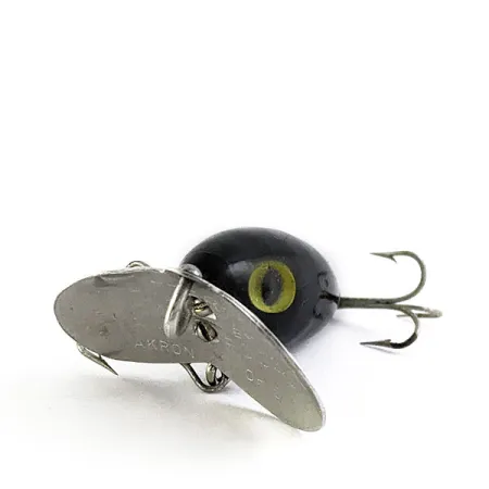 Vintage Fred Arbogast Jitterbug, 1/4oz Black fishing lure #16855