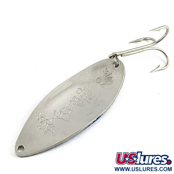 Vintage  Seneca Little Cleo (Hula Girl), 3/4oz Nickel/blue fishing spoon #16882
