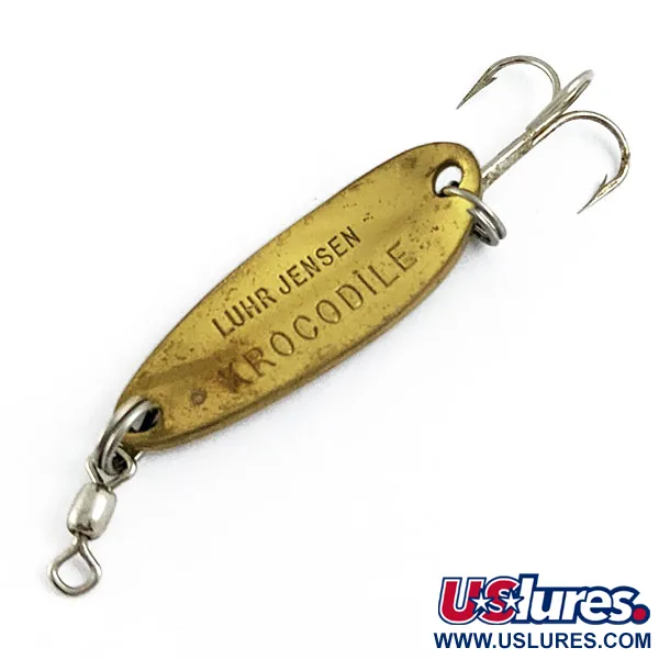 Vintage Luhr Jensen Krocodile, 1/3oz Brass fishing spoon #16960