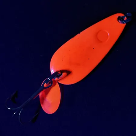 Vintage Luhr Jensen Les Davis Hotrod, 2/5oz Pink/nickel fishing spoon #16970