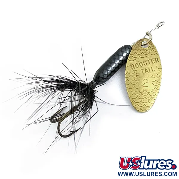 Vintage  Yakima Bait Worden’s Original Rooster Tail, 1/8oz Gold spinning lure #16977