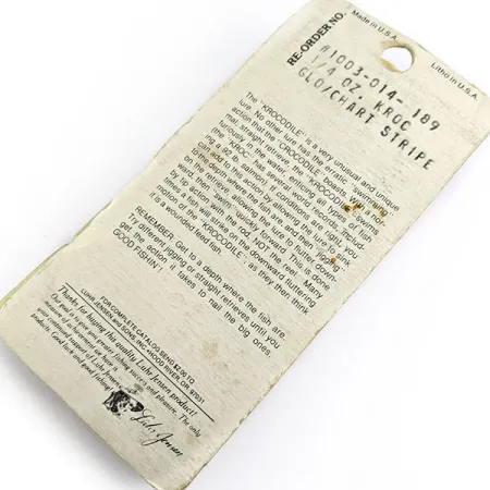 Luhr Jensen Krocodile #3 (1980s) Glow, 1/3oz Yellow/White/Glow - glows in the dark fishing spoon #17001