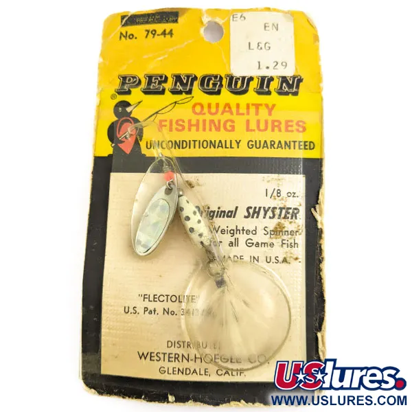  Other Penguin Shyster Spinner, 1/4oz Nickel/white spinning lure #17005