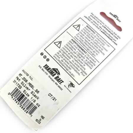 Yakima Bait Worden’s Original Rooster Tail, 1/8oz Silver Black spinning lure #17022