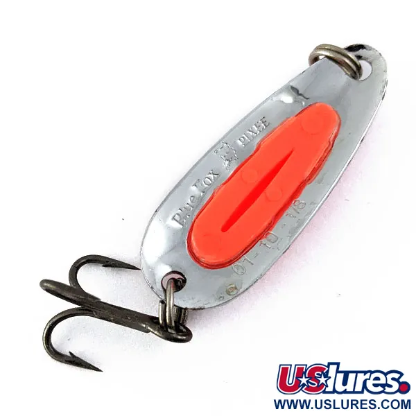 Vintage   Blue Fox Pixee UV, 1/8oz Nickel/pink UV glows  fishing spoon #17030