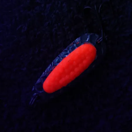 Vintage Blue Fox Pixee UV, 1/8oz Nickel/pink UV glows  fishing spoon #17030