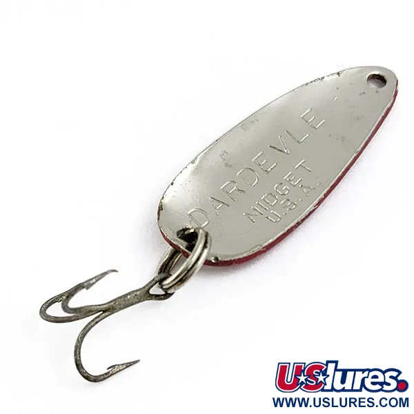 Vintage  Eppinger Dardevle Midget, 3/16oz Red Devil/Nickel fishing spoon #17035