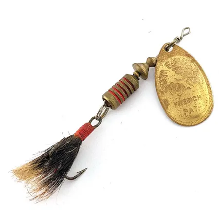 Vintage Mepps Aglia 3 Dressed, 1/4oz Gold spinning lure #17081