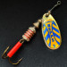 Vintage   Mepps Comet 3, 1/4oz Yellow/blue/brass spinning lure #17083