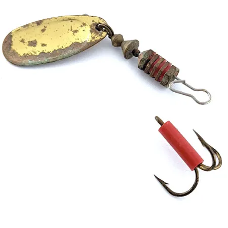 Vintage Mepps Comet 3, 1/4oz Yellow/blue/brass spinning lure #17083