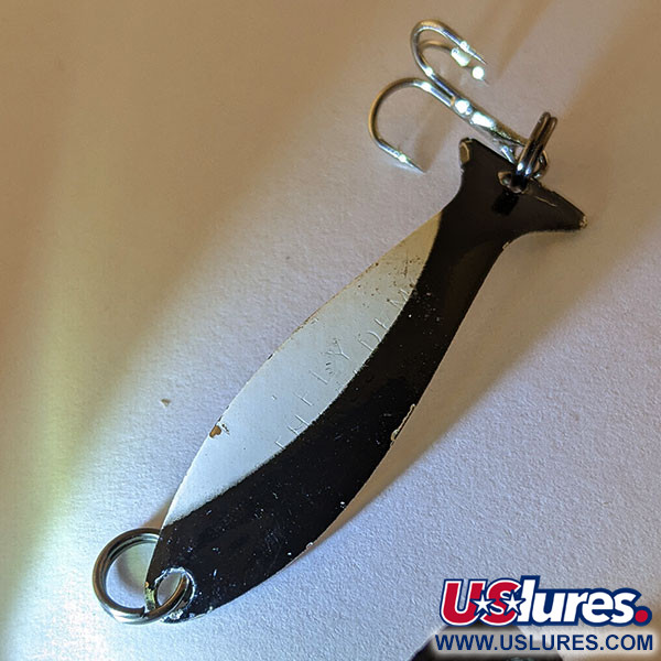 Vintage   Worth Fly Rod Demon, 3/64oz Black/White/Silver fishing spoon #17087